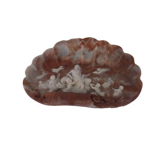 Incolay Stone Venus Cherub Soap Dish Jewelry Trinket Dish